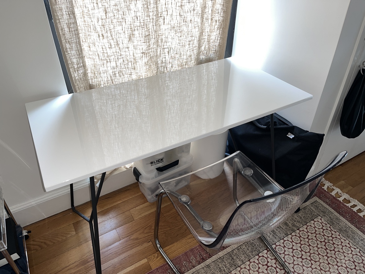 White Desk with Black Legs