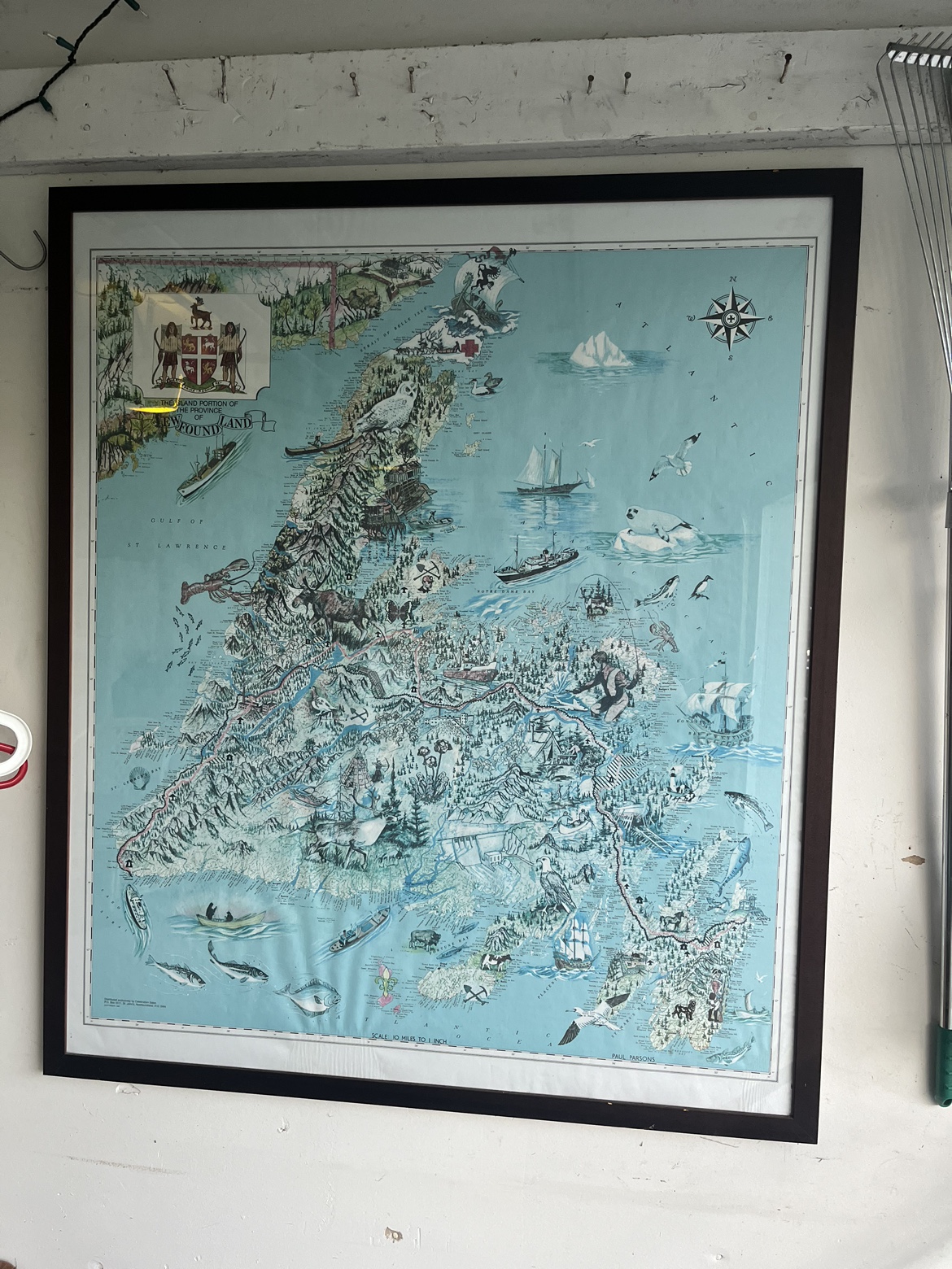 Large framed Map of Newfoundland 40 x 38 - photo 2