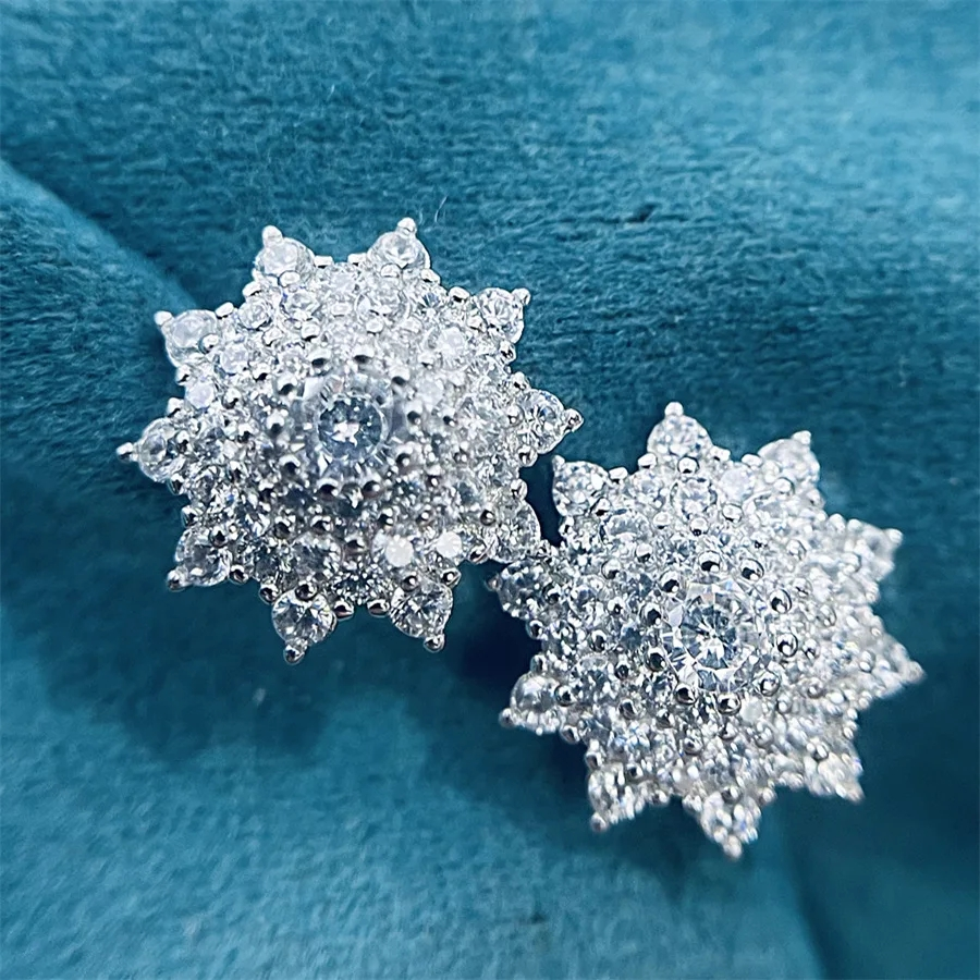 Twinkle little crystal stones filled silver star earrings