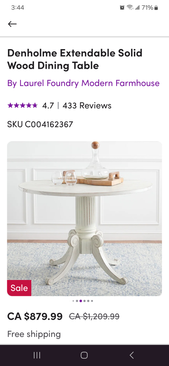 Drop Leaf Dining Table