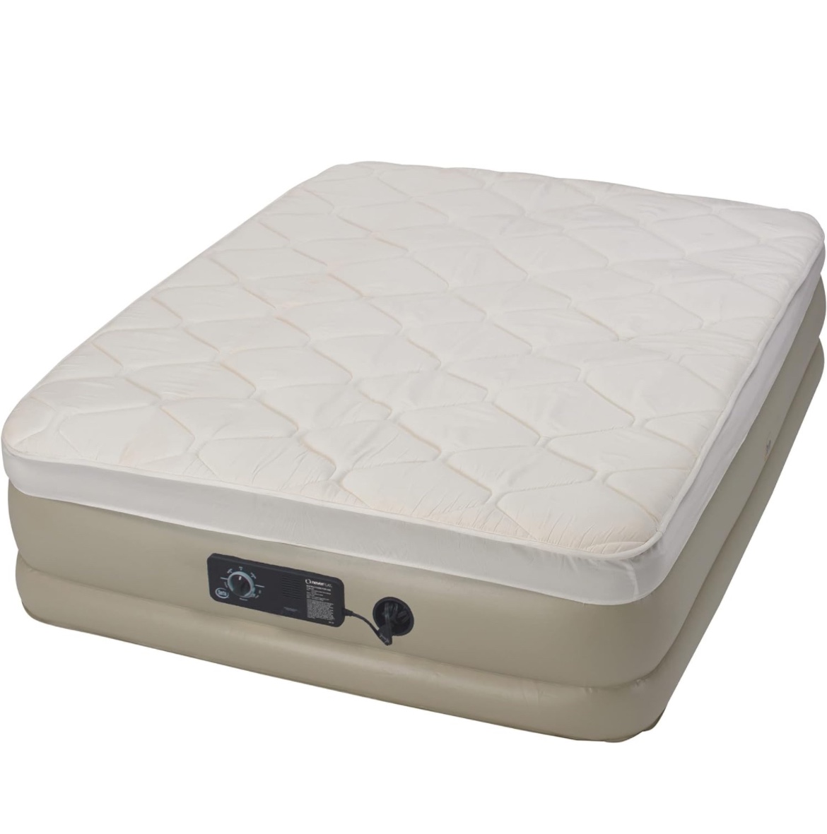 Serta Raised Queen Pillow Top Air Mattress with Never Flat Pump