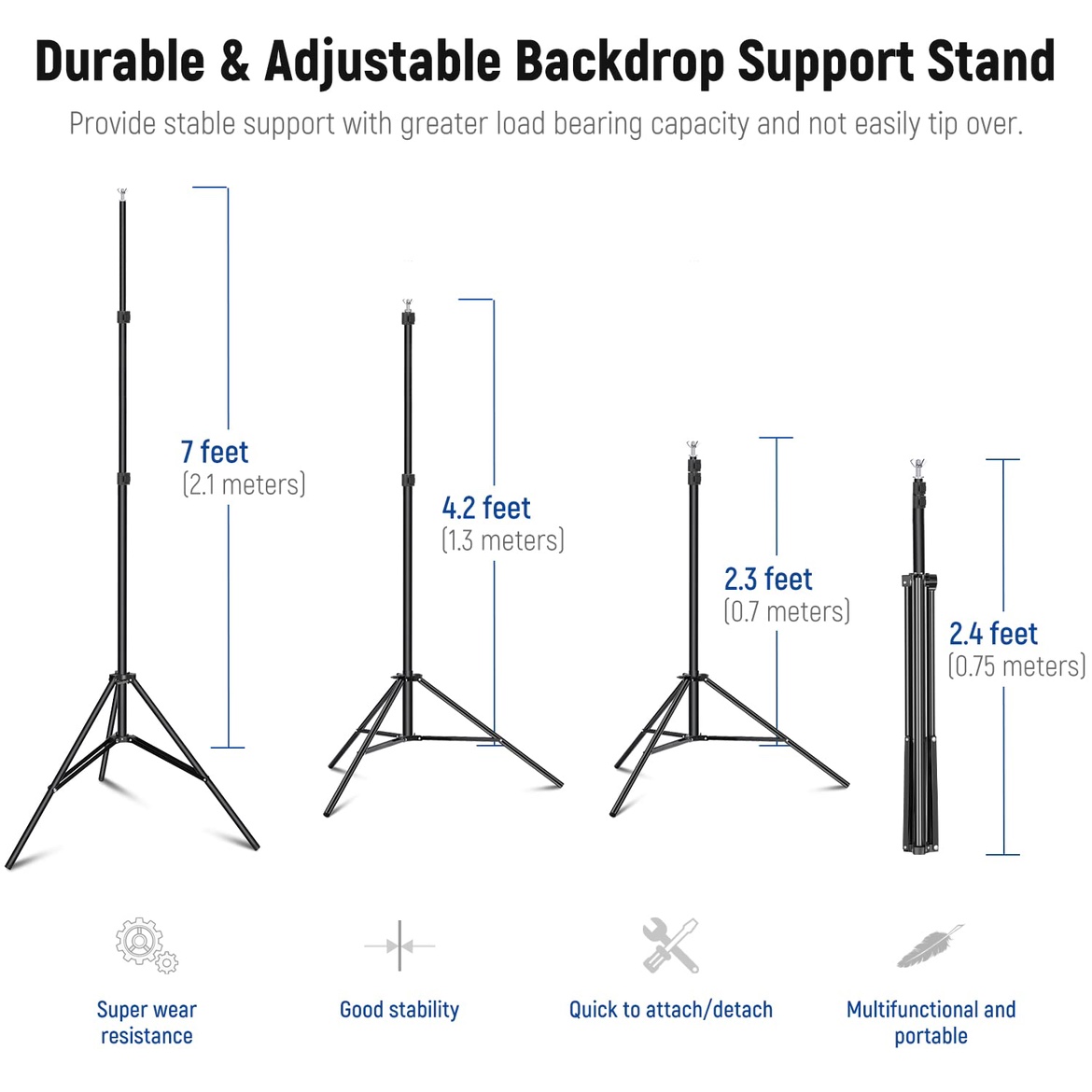 New NEEWER Backdrop Stand 10ft x 7ft, Adjustable Backdrop - photo 4