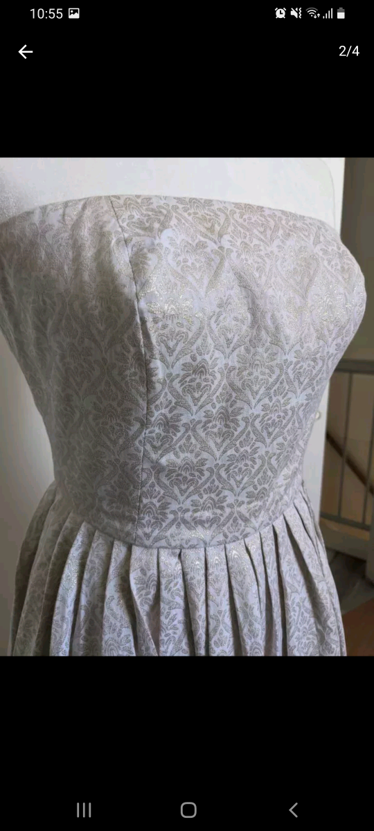 Strapless A line dress with pleats, size 2 image indicator(2)