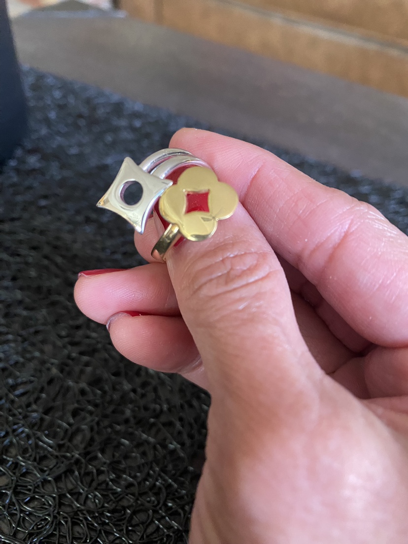 Italian 14K Two Tone Gold Bypass Open Band Ring thumbnail