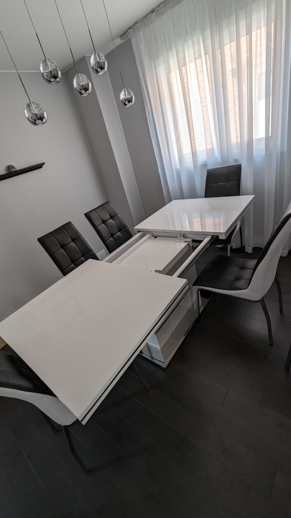 Dining table and 6 leather chairs - photo 3