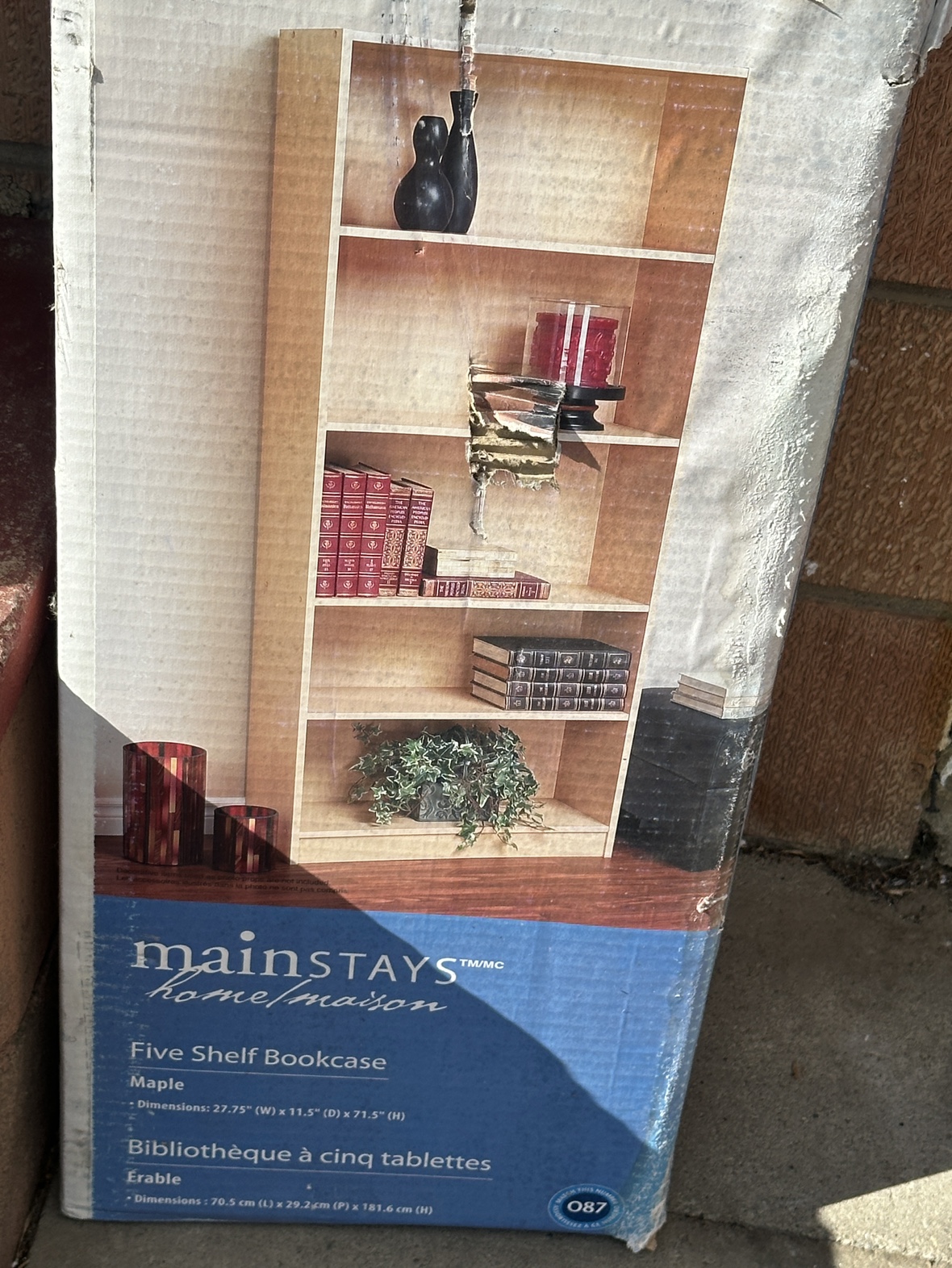 New Mainstays book shelf.