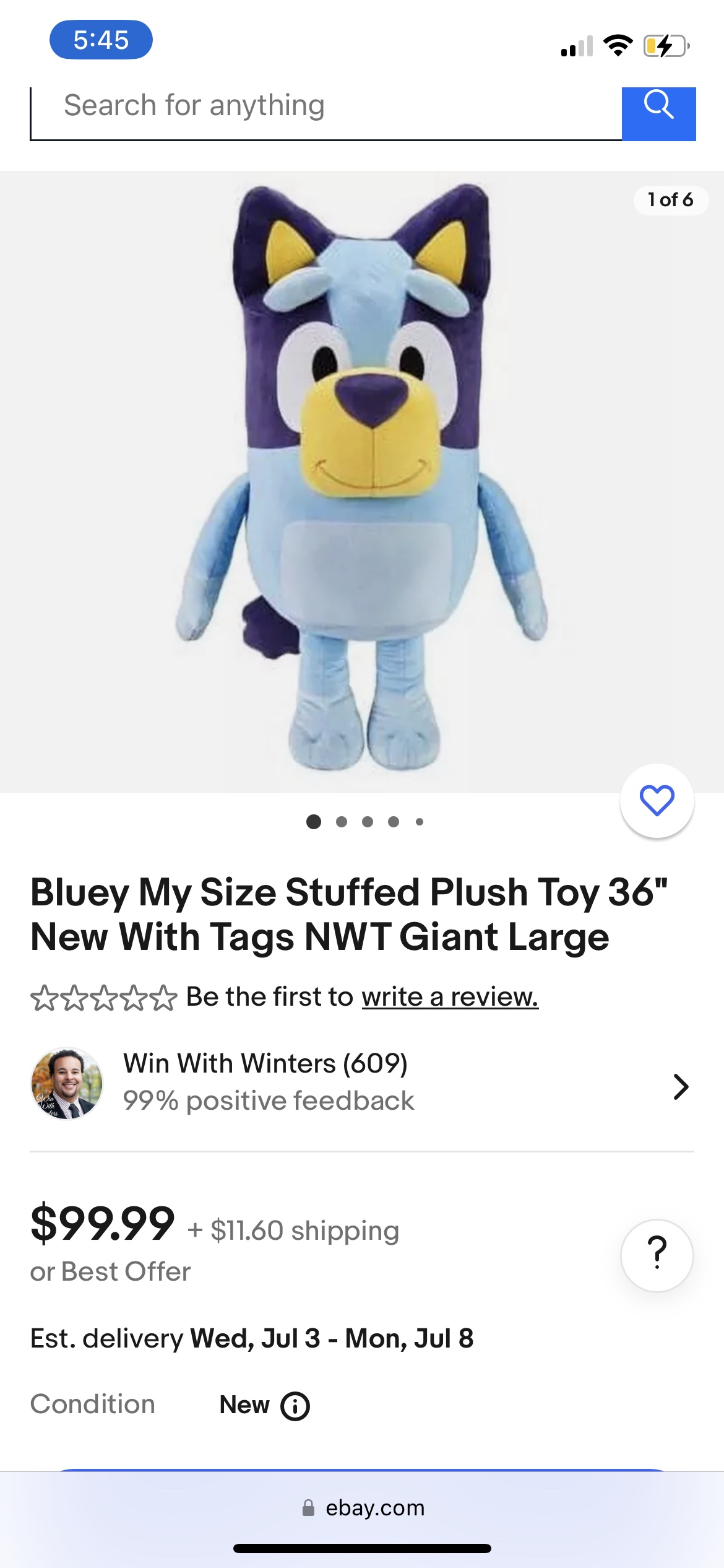 Jumbo 36 inch bluey