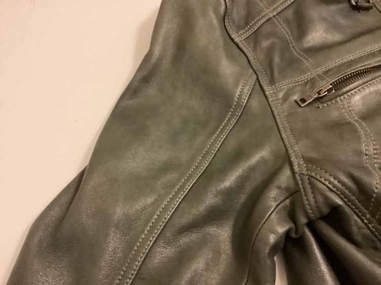 Olive Coloured Faux Leather Jacket! - photo 5