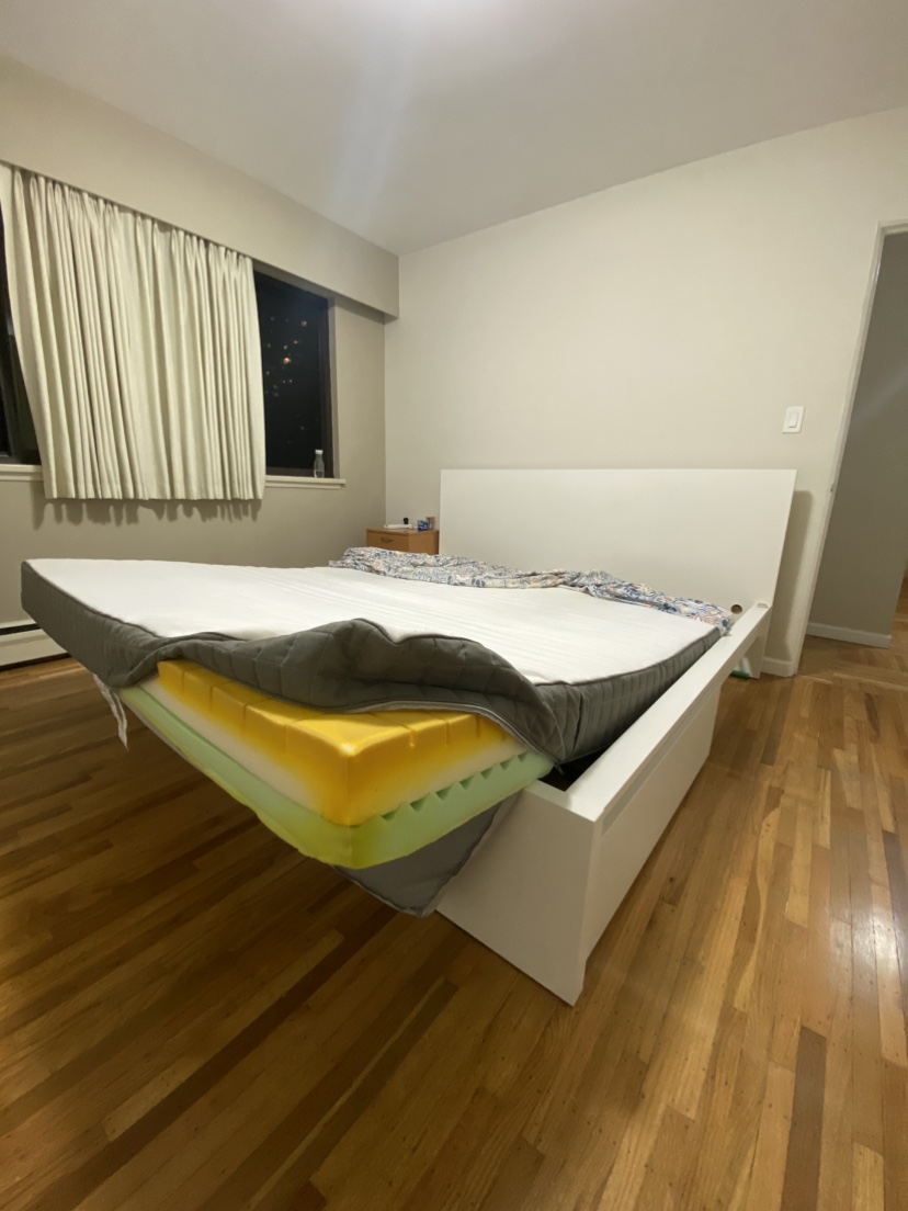 IKEA king size bed with 4 under-bed drawers and mattress - photo 4
