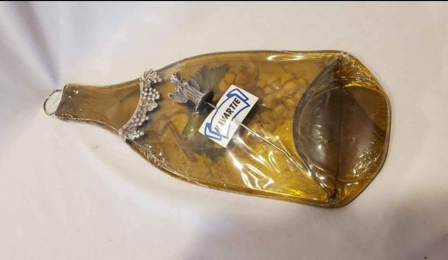 Cheese or Charcuterie Dish, Recycled Glass Bottle - photo 3