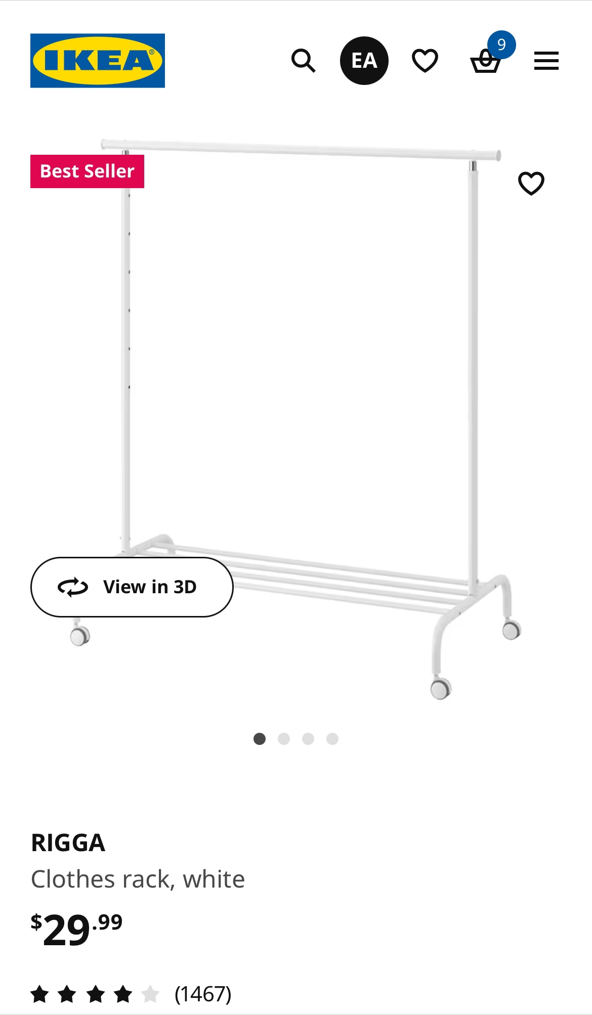 IKEA Rigga clothes rack