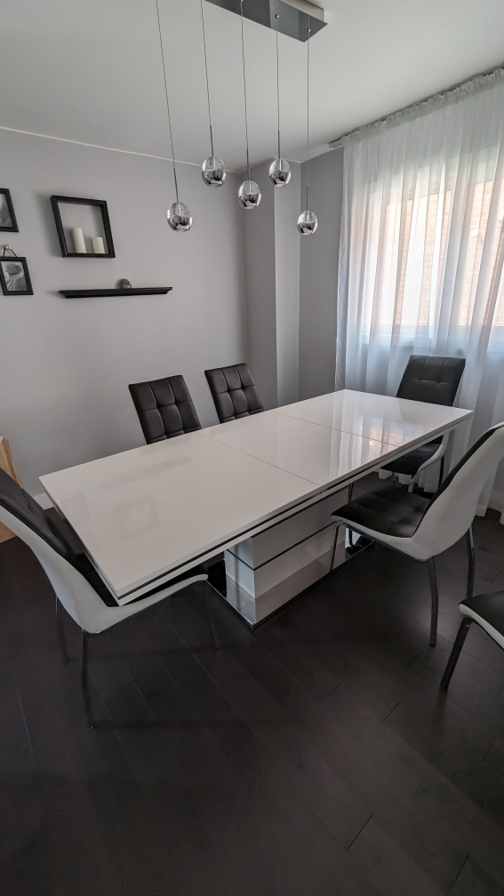 Dining table and 6 leather chairs - photo 4