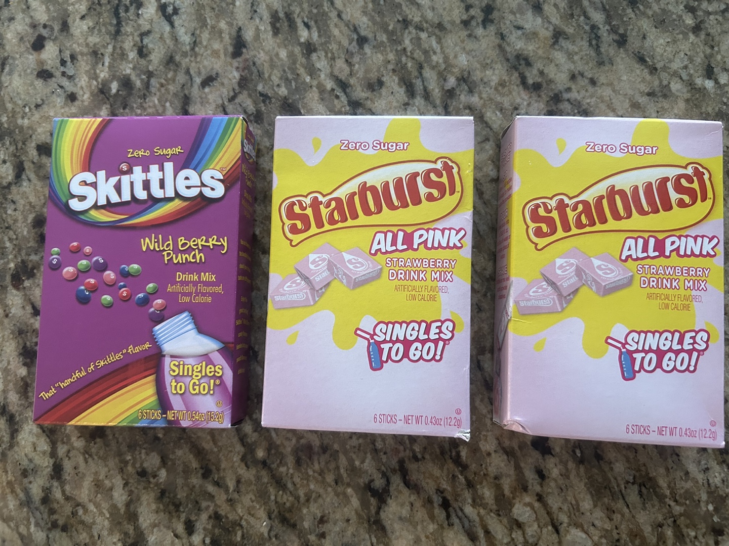 3 Unopened Boxes of Sugar-free Singles Drink Mixes