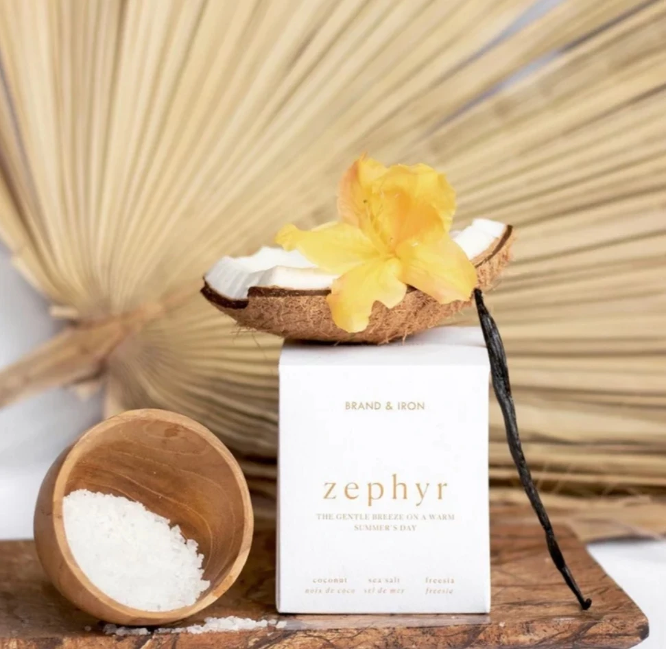 BRAND NEW! BRAND & IRON Laconic: Zephyr Soy Candle 8oz image indicator(4)