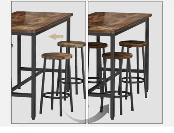 4 Seater Dining Table with Stools - photo 2