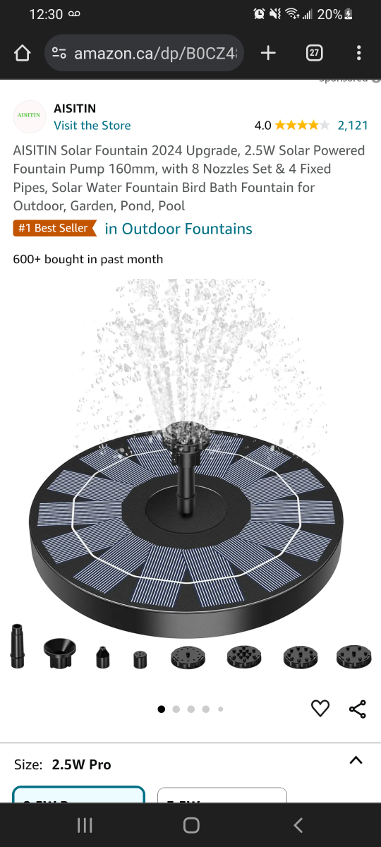 solar fountain