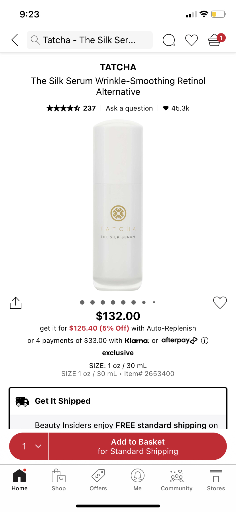 Unopened TATCHA | The Silk Serum - Retails for $132 image indicator(3)