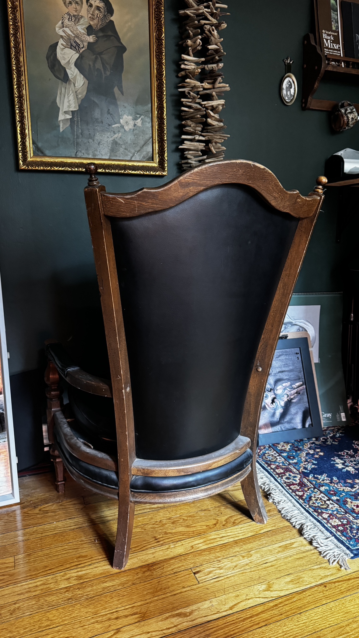 Vintage black leather chair - photo 4