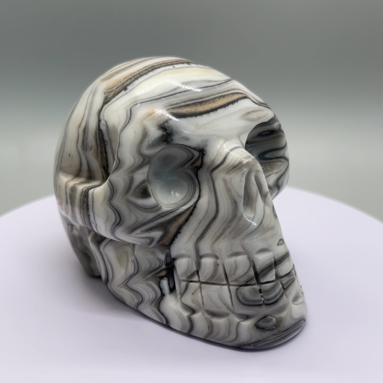 Stunning Black Phantom “Zebra” Calcite skull ⚽️ thumbnail