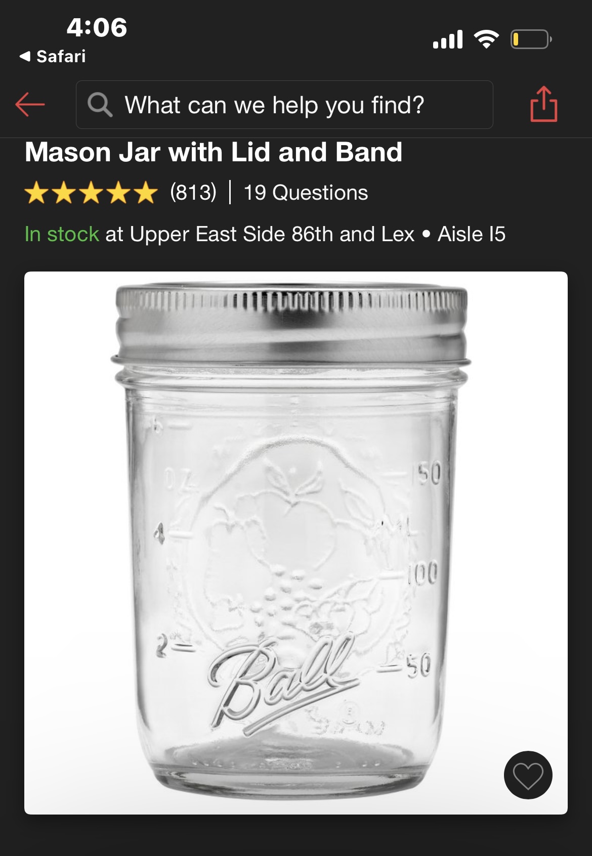 Ball Mason Jar with Lid and Band (10 pack)