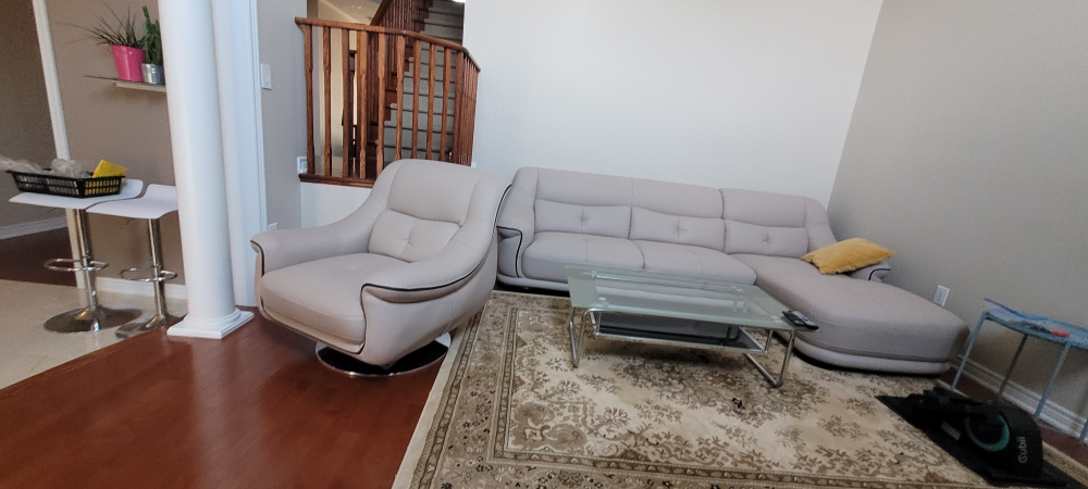 Cream Sofa sectional and swivel lounger - photo 3