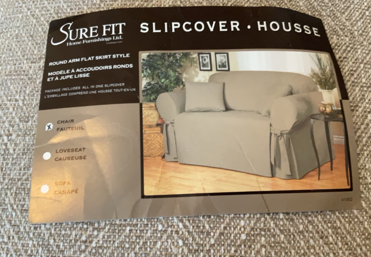 Slipcover -SureFit -Round Arm Flat Skirt Style - photo 4