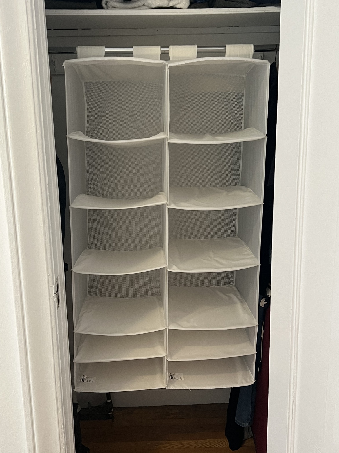 2 White 6-Shelf Hanging Closet Organizers - photo 2