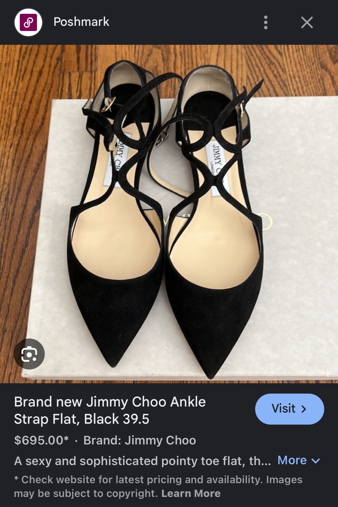100% Authentic Jimmy Choo suede Lancer flats image indicator(8)