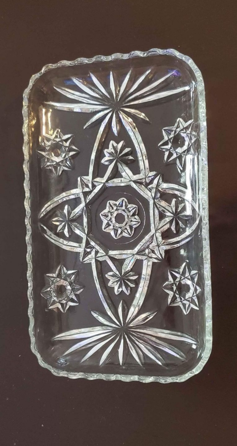 Serving Dish/Relish tray, Rectangular Starburst, Vintage
