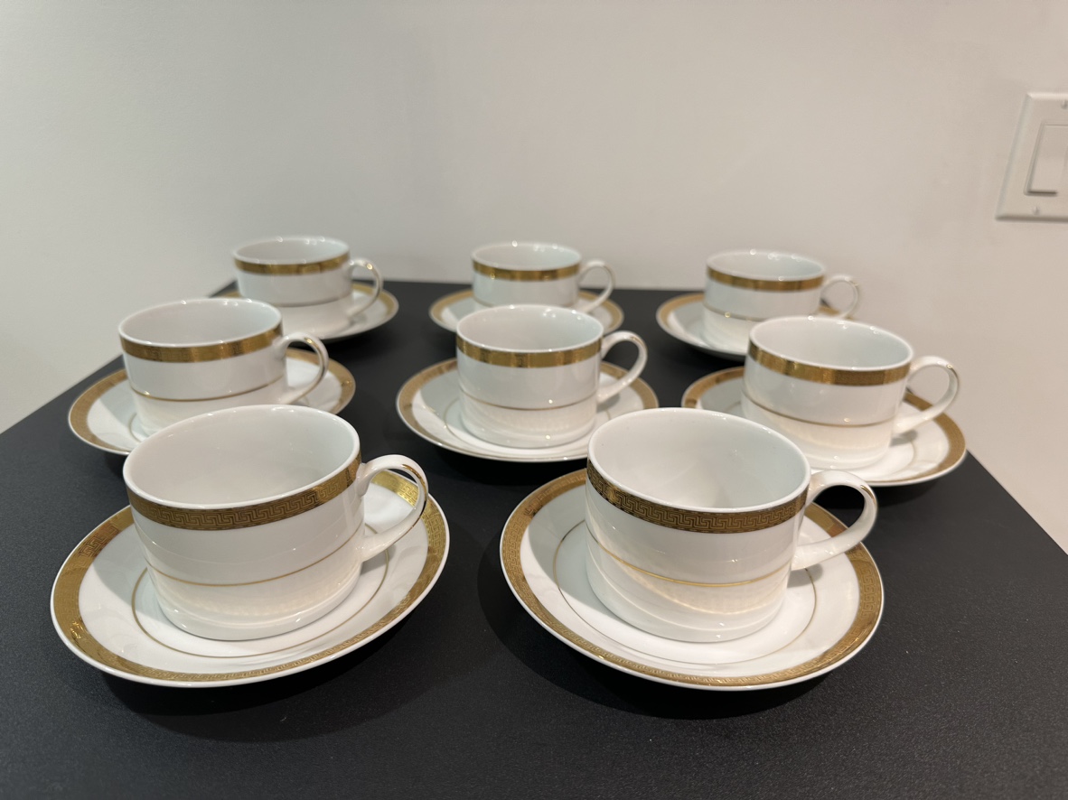 Set of 8 Tea Cups & Saucers (High-end Porcelain) - photo 2