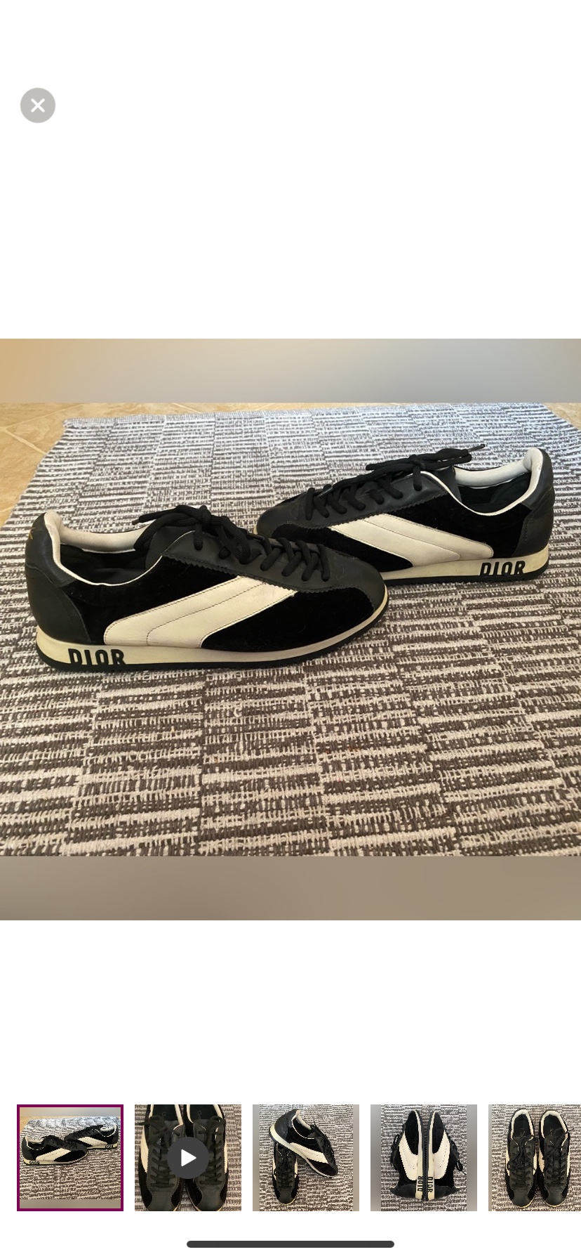 Dior Black/White Leather Diorun Sneakers thumbnail