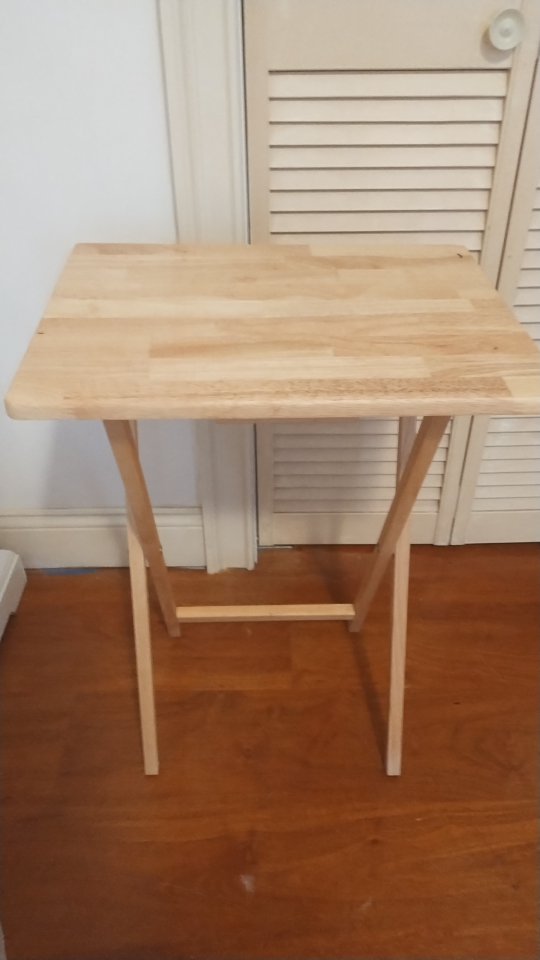 Sturdy folding wooden TV table... top measures 19x14.5 inches
