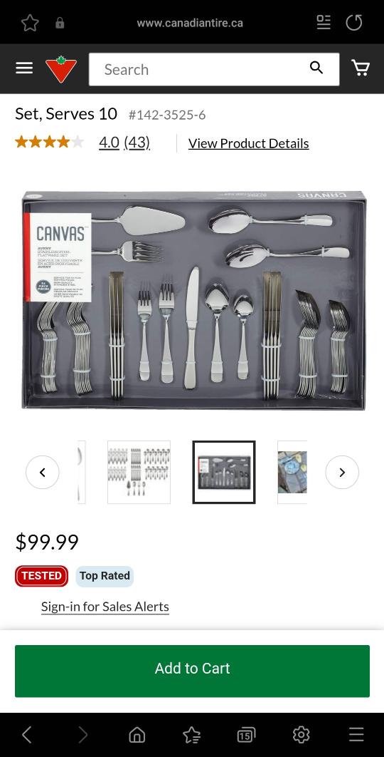 CANVAS Avery 54pc Stainless Steel Flatware thumbnail