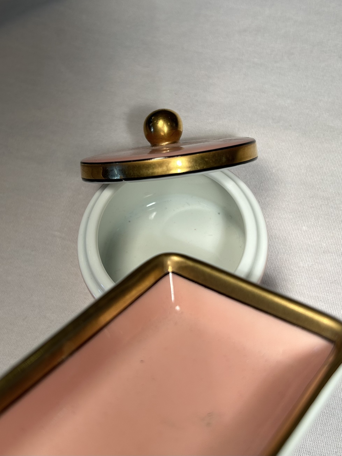 Fitz & Floyd Porcelain Trinket Jewelry Tray & Box - photo 4