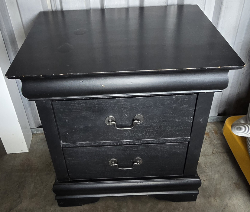 Black Night Stand W/Drawers