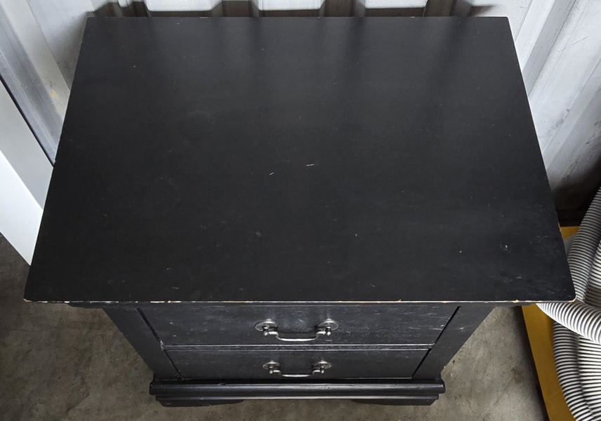 Black Night Stand W/Drawers - photo 2