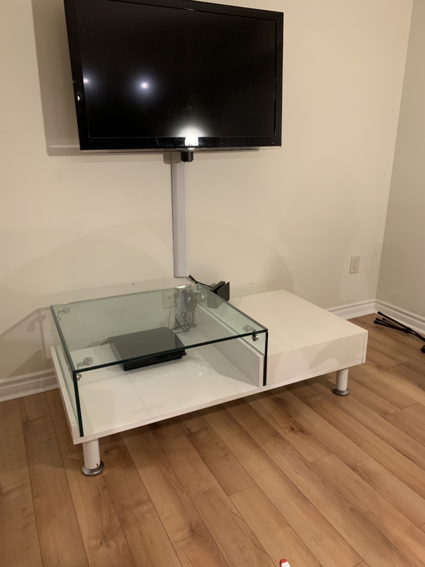 Tv table with side drawer - photo 2