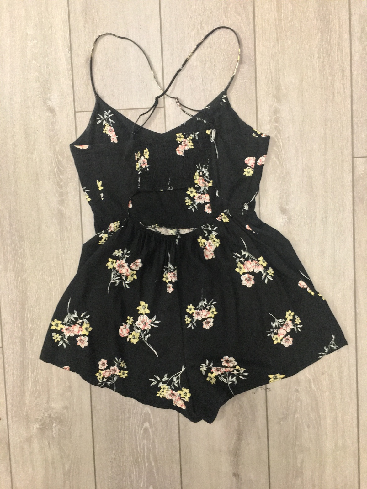 Womens Black Floral Romper! image indicator(3)