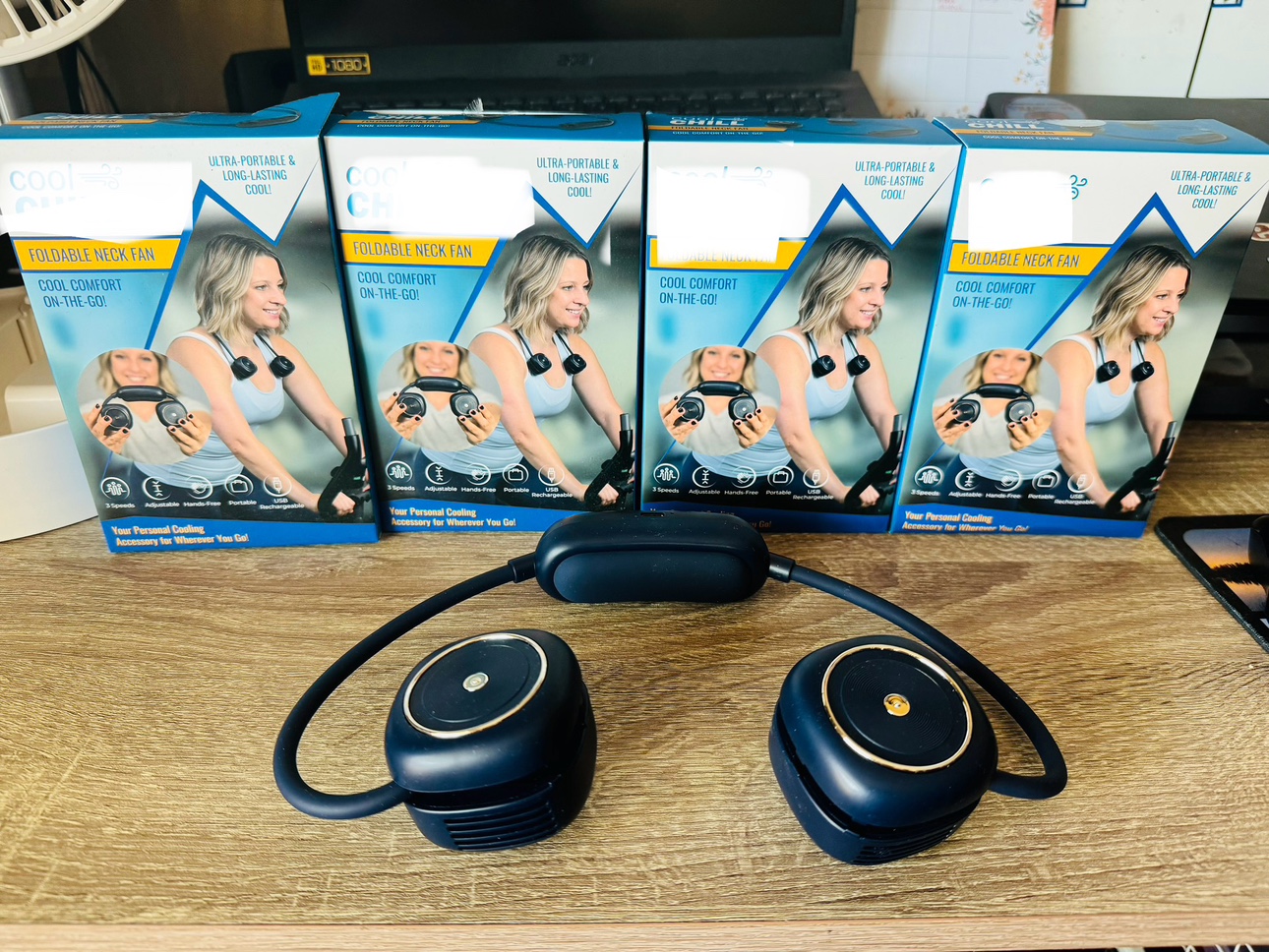 Light Foldable Neck Fan (Blue)