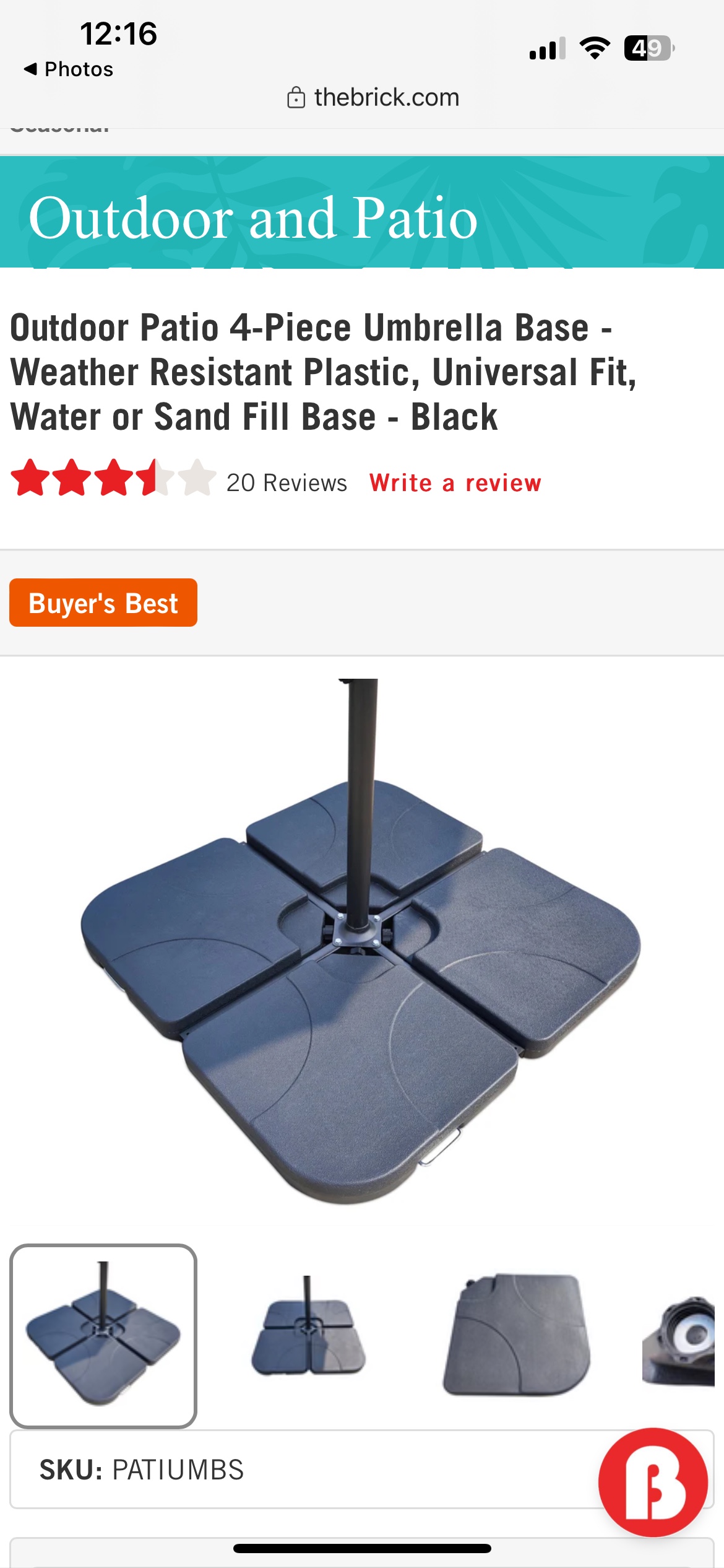 Unopened AQUA Shanghai Outdoor Patio Umbrella with Base image indicator(4)