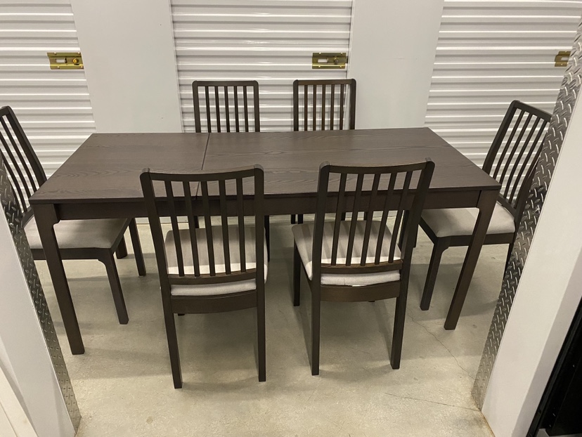 Can deliver—Ikea extendabley table and 6 chairs—Retail: $872. - photo 3