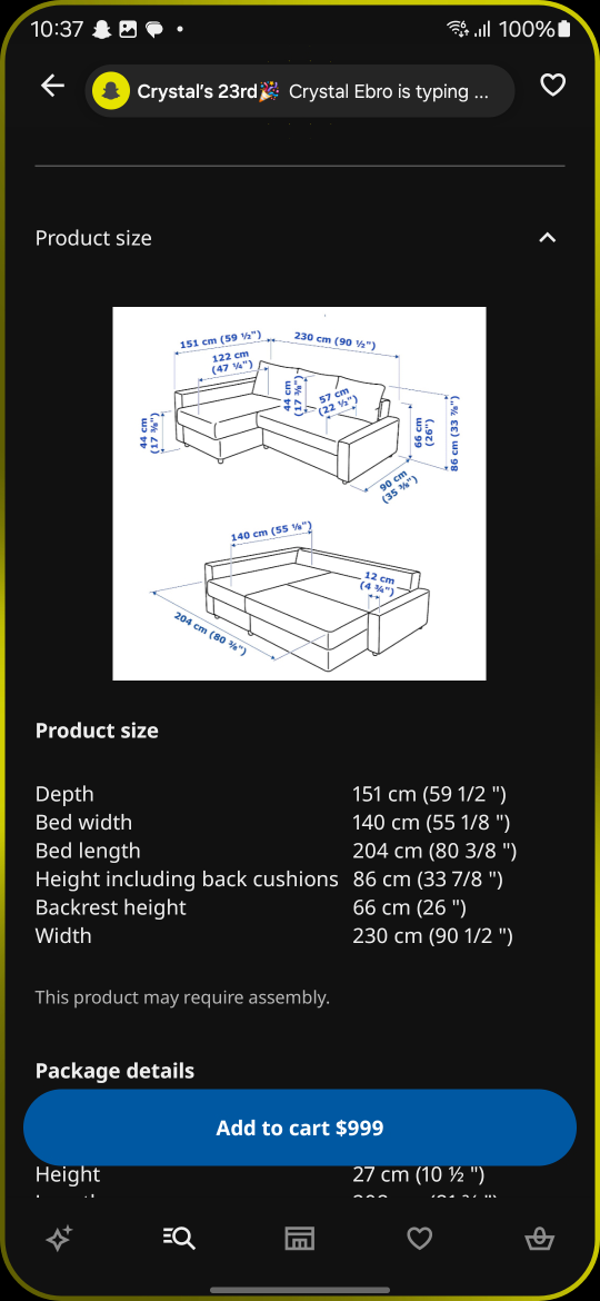 ikea couch (Friheten) pull out - photo 5
