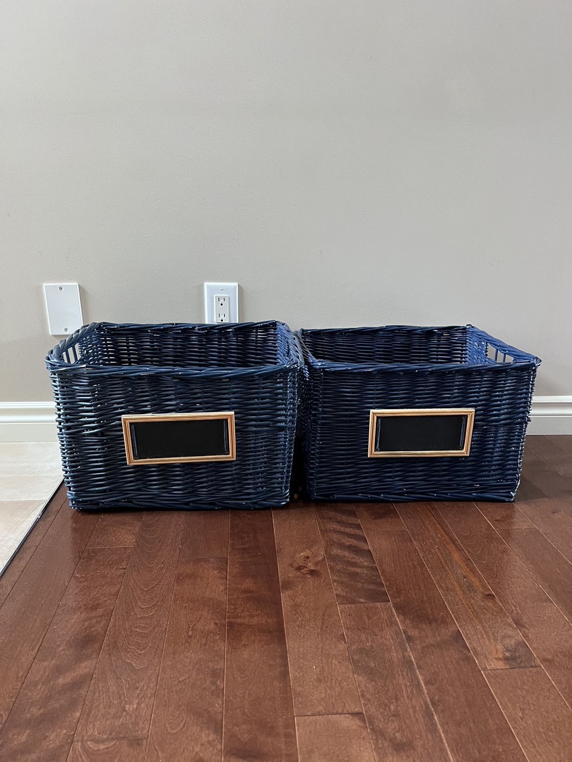 2 Blue Basket Organizers