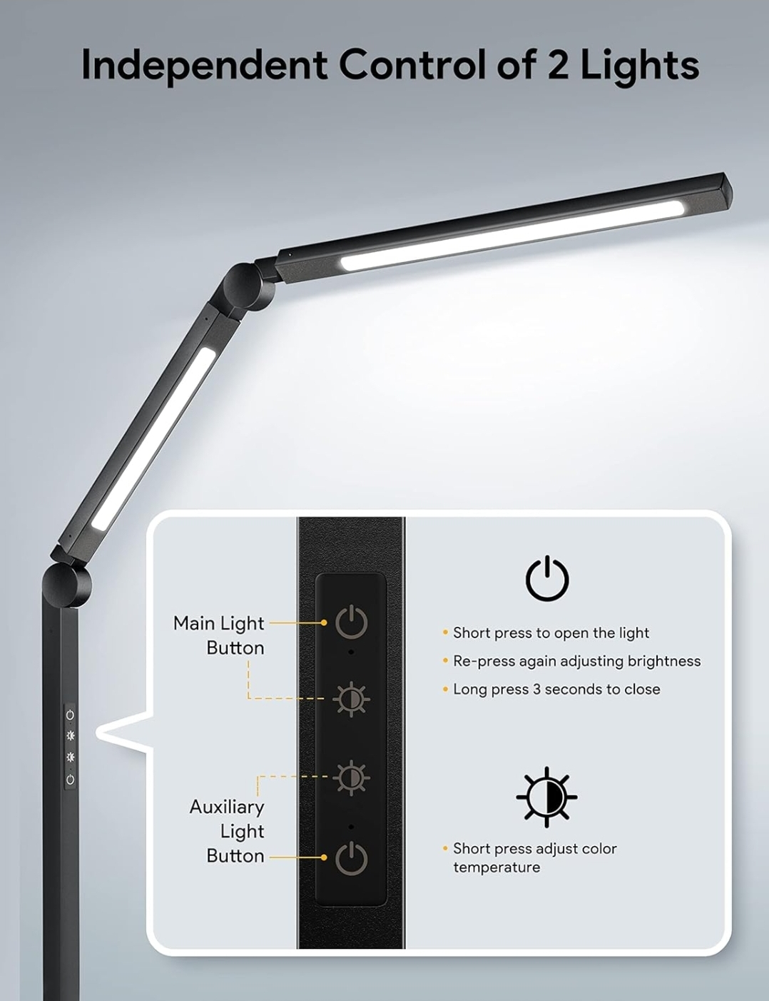 LED Dual Desk Lamp with clamp thumbnail