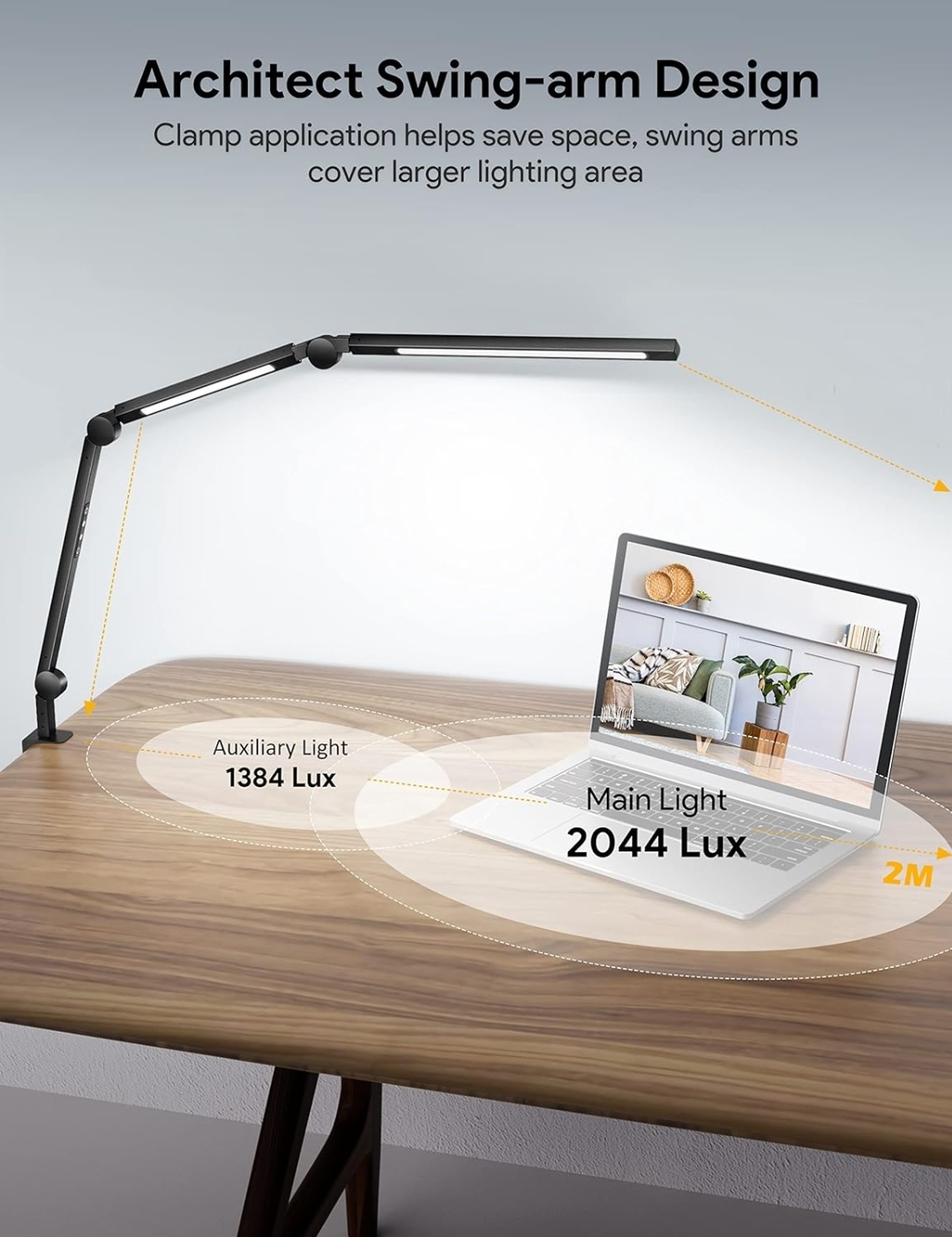 LED Dual Desk Lamp with clamp image indicator(2)