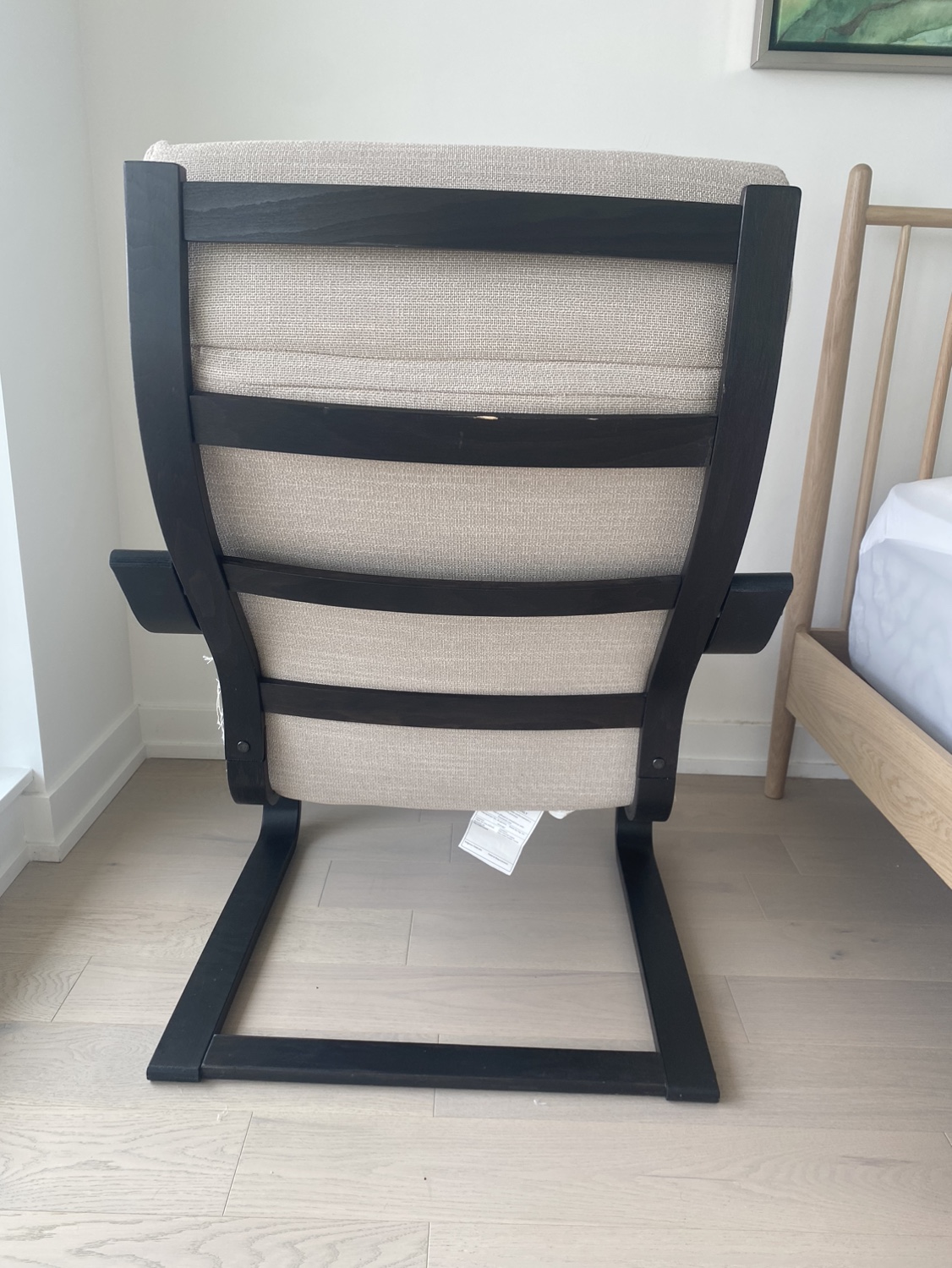 IKEA poang lounge chair - black frame & beige cushion - photo 3
