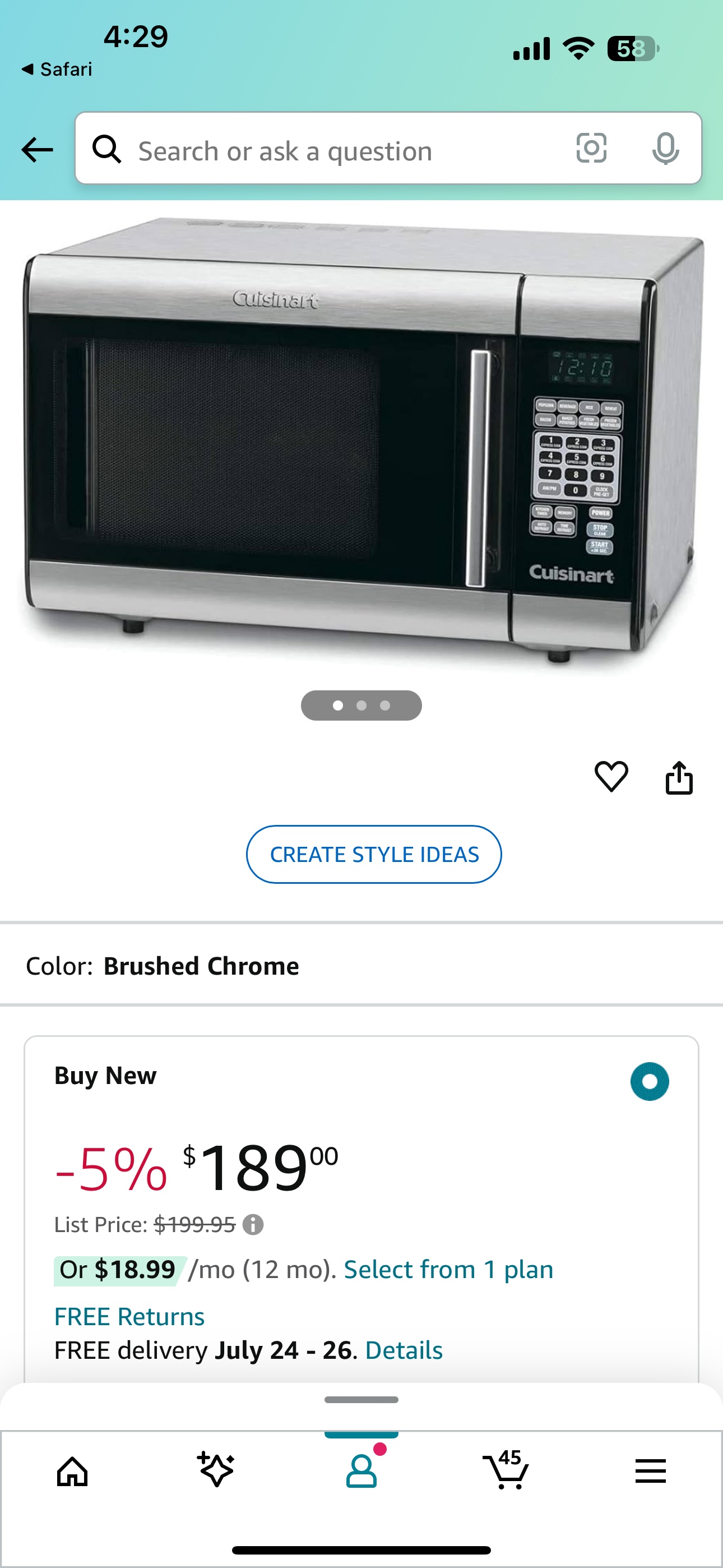 Cuisinart Stainless Steel Microwave Oven - photo 5