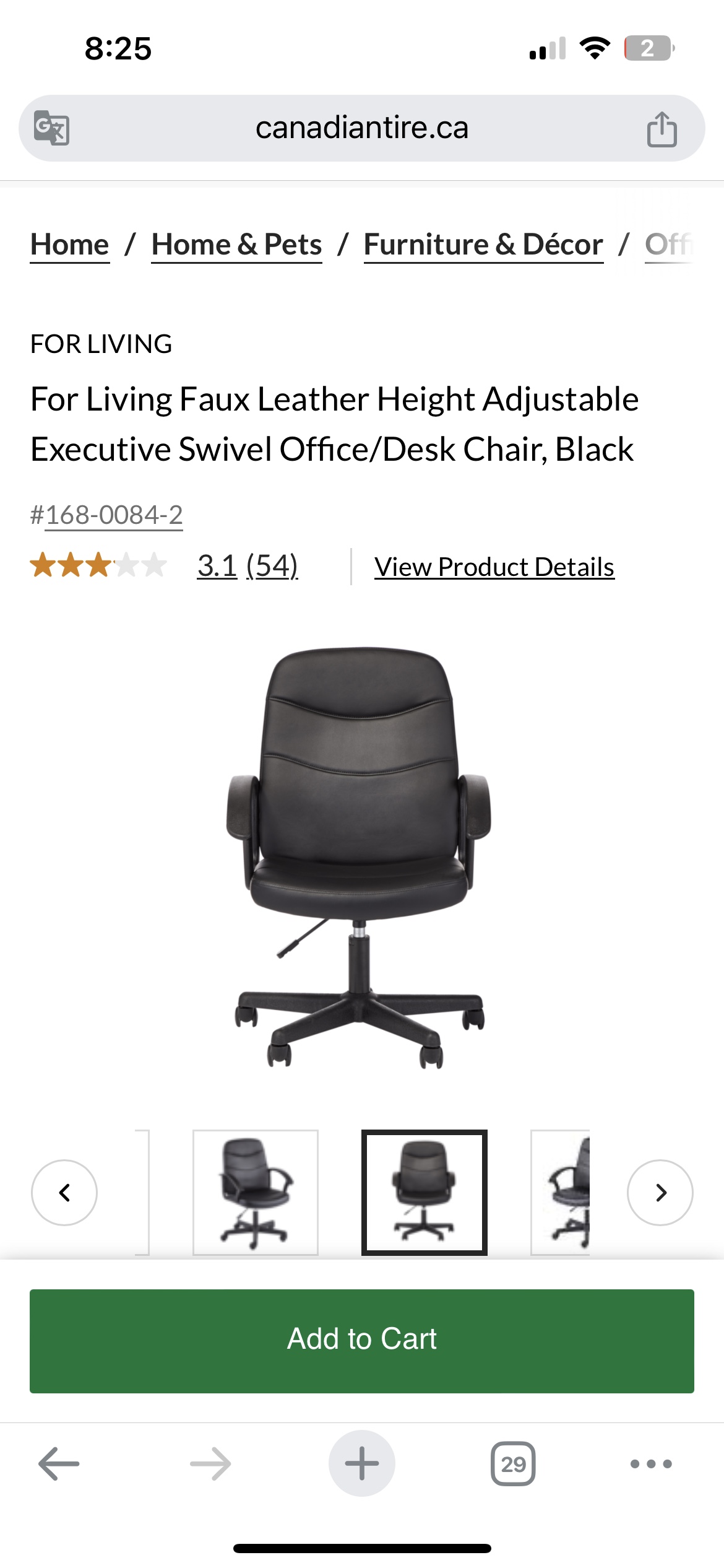 New For Living Faux Leather Swivel Office/Desk Chair - photo 3