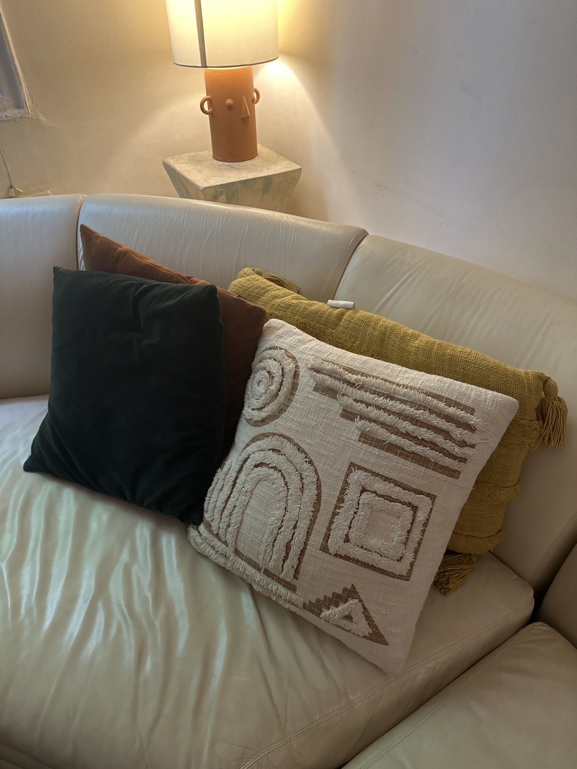 Assorted throw pillows