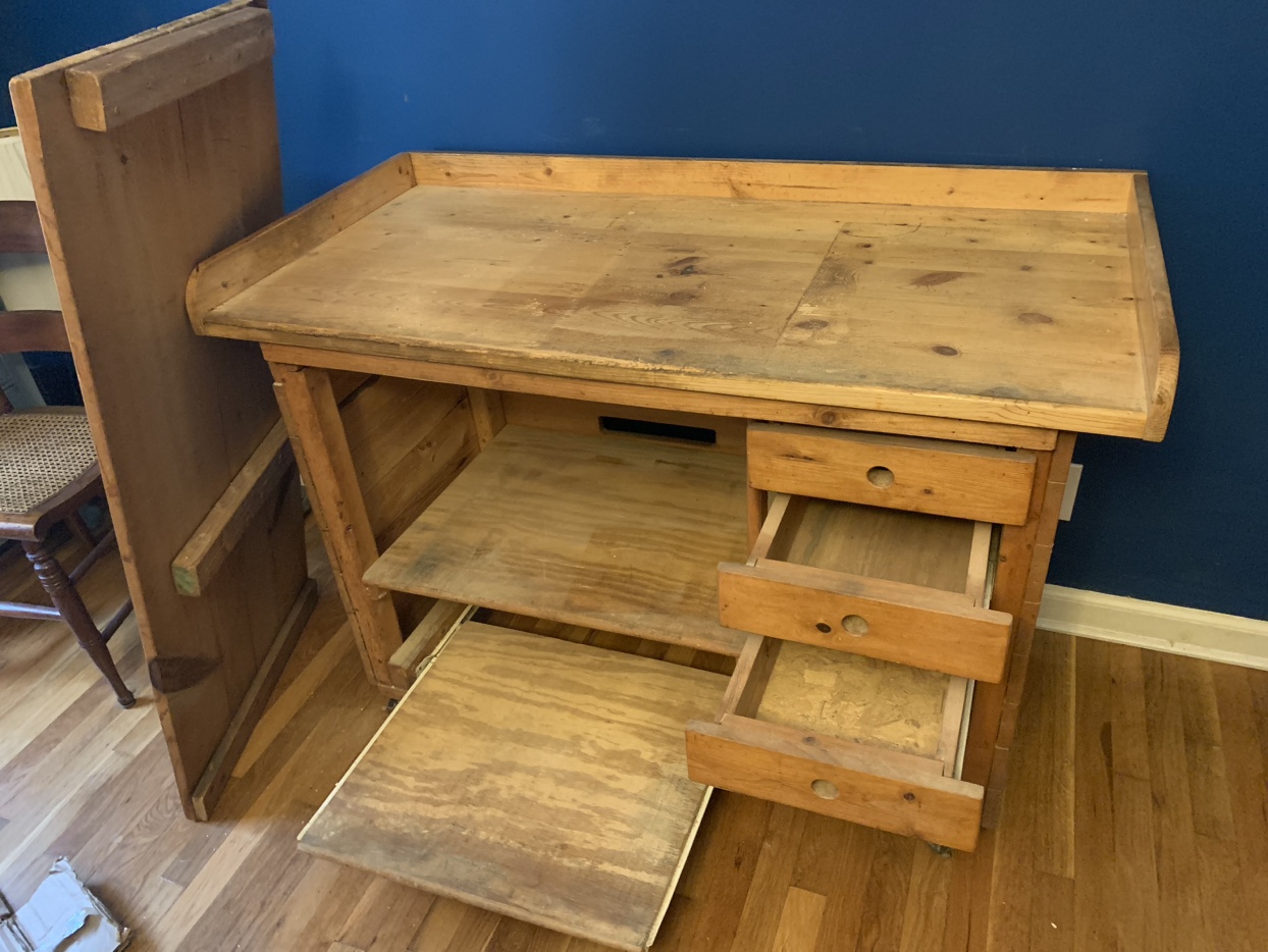 Wood rolling cArt kitchen workshop work bench bar - photo 2